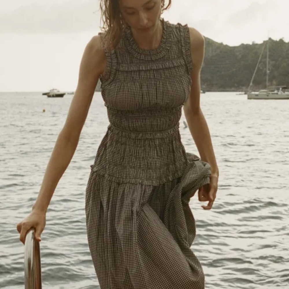 DOÊN MALLORY DRESS IN LA MADDALENA GINGHAM / SIZE M, LIKE NEW